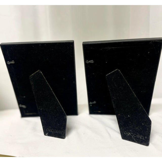 Metal 1980s Vintage Polished and Lacquered Brass Tabletop Photo Frames- Set of 2 For Sale - Image 7 of 8