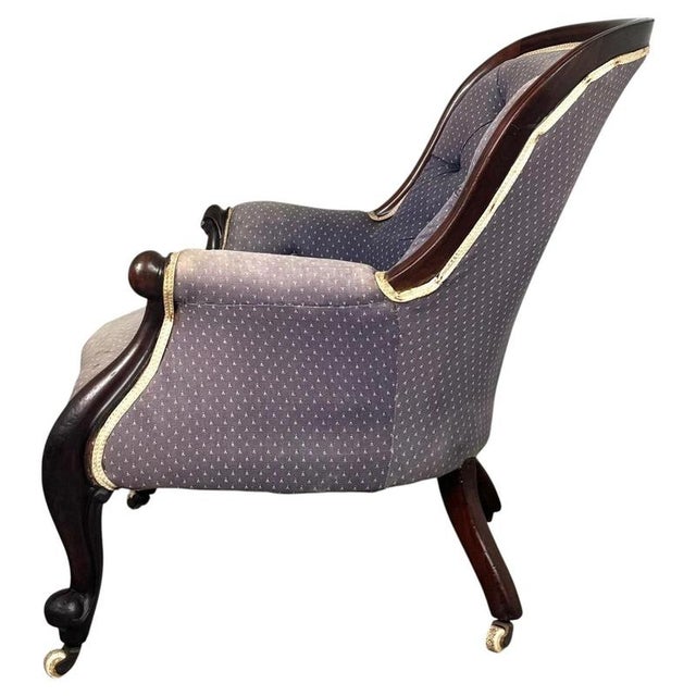 Antique Mahogany Button Back Chair, 1800s For Sale - Image 6 of 12