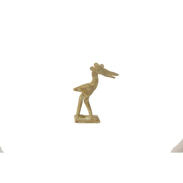 Mid 20th Century Vintage African Oxidized Bronze Crowned Stork For Sale - Image 5 of 5