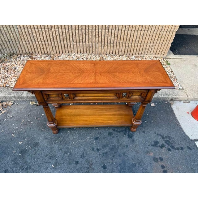 Weiman Welman Rockwood Collection Walnut Inlaid Server or Console Table. For Sale - Image 4 of 12