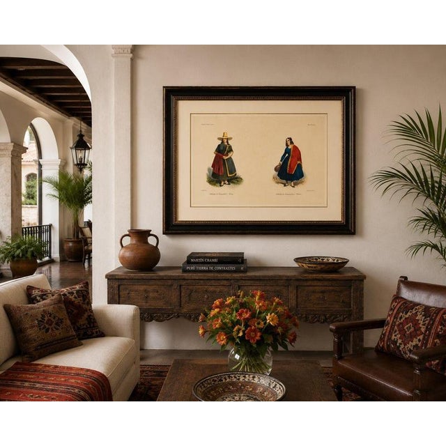 Peruvian Women's Costumes, Huarochirí & Huancavelica, 1841, Lithograph For Sale - Image 9 of 10