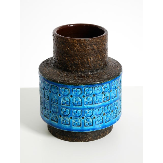 Rimini Blue Ceramic Vase by Aldo Londi for Bitossi, Italy, 1960s For Sale - Image 6 of 15