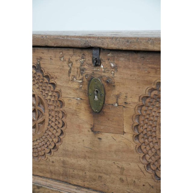 Antique Spanish Chest in Walnut with Carvings For Sale - Image 10 of 18