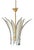 Italian Brass and Murano Glass Palms Chandelier, 1970s For Sale