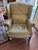 Mid-Century Modern VTG Classic Leather Inc Mahogany Chippendale Wingback Chair Ottoman Beige Set For Sale - Image 3 of 15