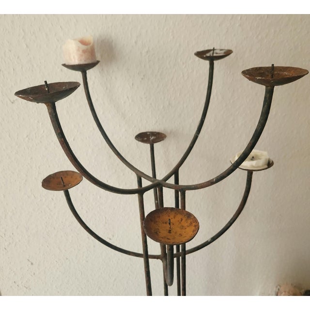 Large Mid-Century Modern Sculptural Cast Iron Wire Floor-Standing Candelabra, 1950s For Sale - Image 13 of 18
