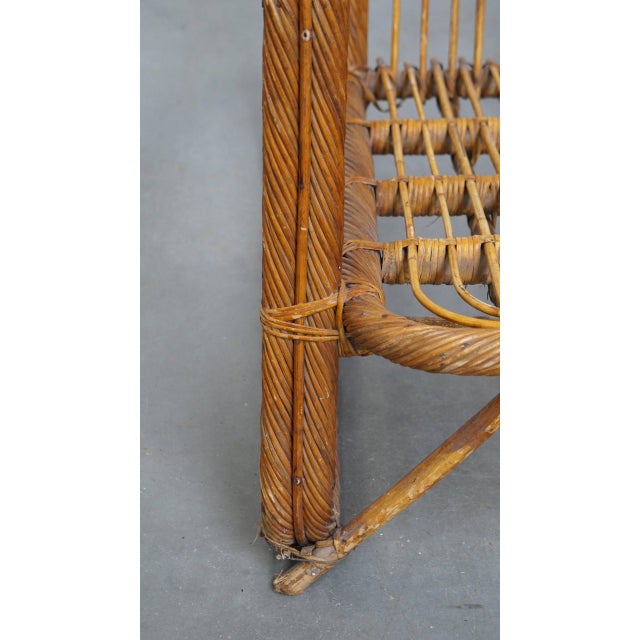 Vintage French Rattan Armchair, 1950s For Sale - Image 10 of 15