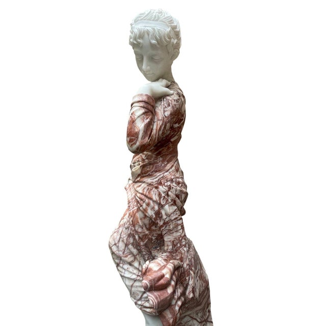 Late 20th Century Italian Life-Size Marble Sculpture of a Dancing Girl. For Sale - Image 11 of 13