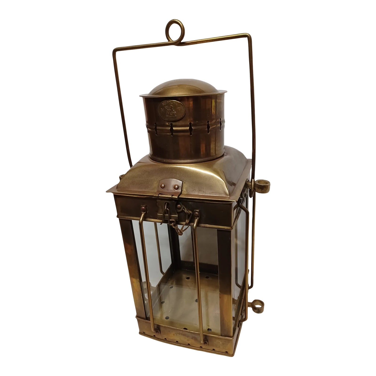 Vintage Brass Neptune Lantern Chairish