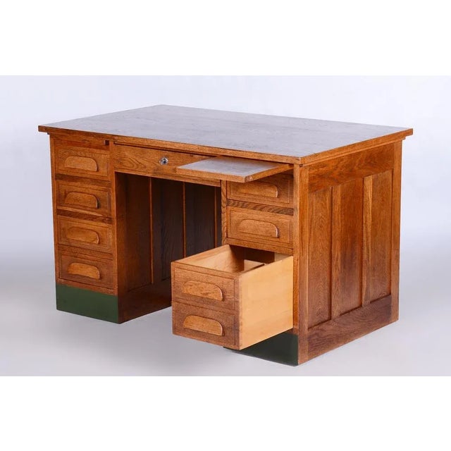 Art Deco Writing Desk in Oak, 1930s For Sale - Image 3 of 13