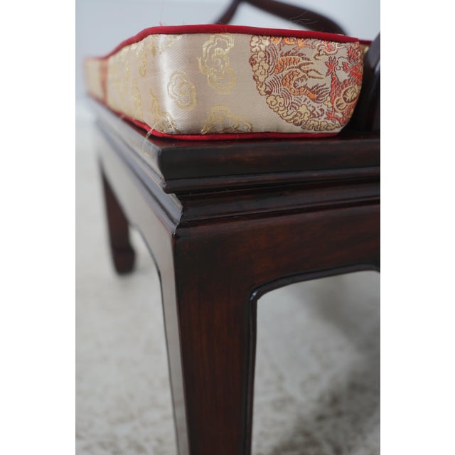 Pair of Vintage Chinese Rosewood Carved Armchairs For Sale - Image 16 of 18