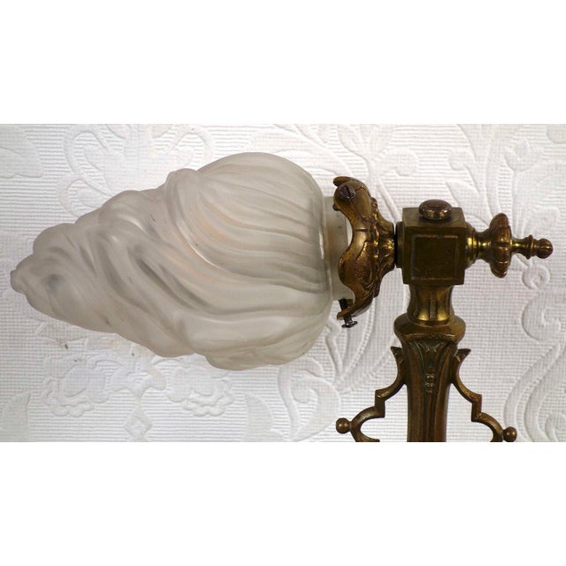 Antique Brass and Glass Torch Wall Lamp from Unbekannt, 1920s, in Very Good conditions. Designed 1920 to 1949 I have...