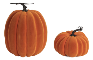 Velvet Textured Pumpkin Accent Set (Set of 2)