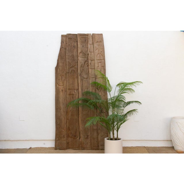 Brown 8" Tall Carved African Nupe Door Gate For Sale - Image 8 of 8