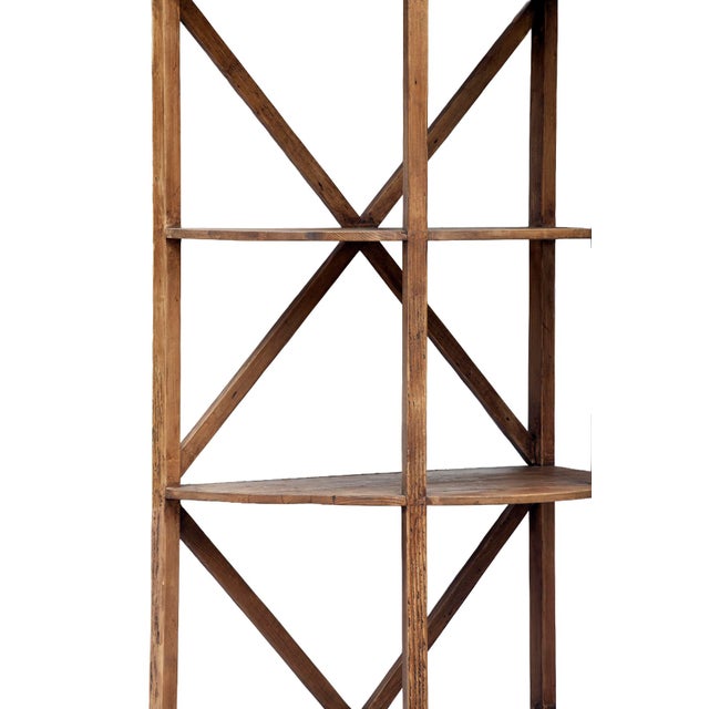 Blue Restoration Hardware; Tall Reclaimed Wood Etagere Dome Book Case For Sale - Image 8 of 9