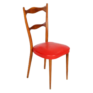 Vintage Leather Side Chairs, 1940s, Set of 2