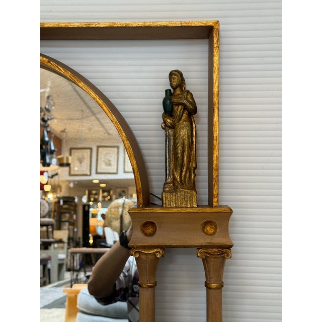 Gold Neoclassical Gilt Wood Wall Mirror For Sale - Image 8 of 12