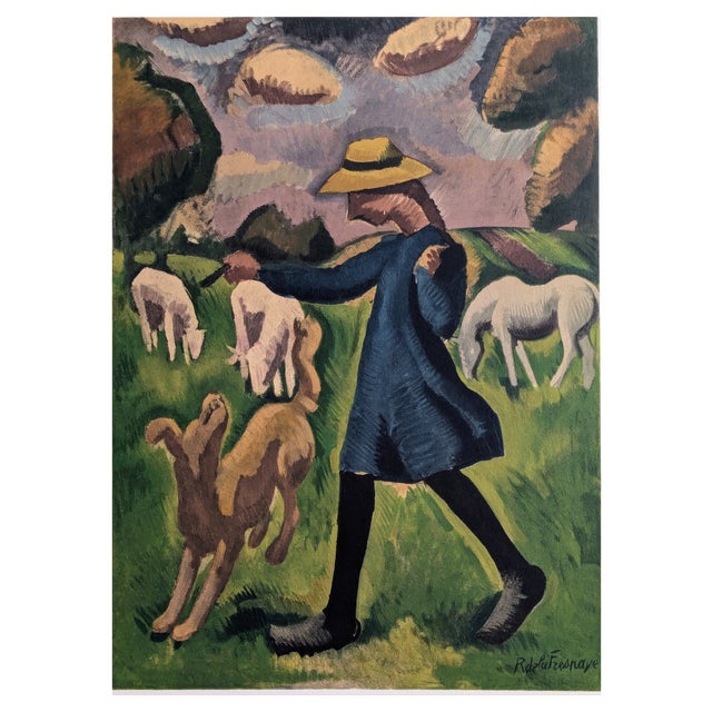 Roger de la Fresnaye, The Little Shepherdess, Lithograph, 1968 For Sale