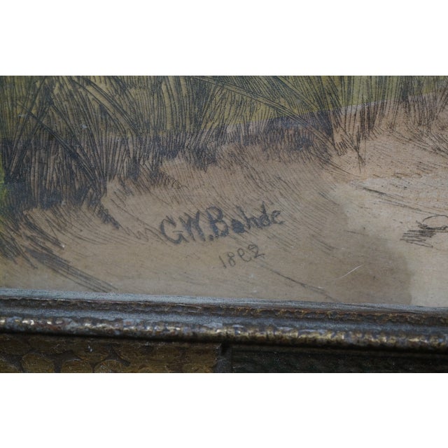 Black Antique George William Bohde on the Bluff Colored Landscape Etching 28" For Sale - Image 8 of 10