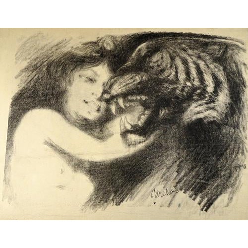 Modern T.P. Wagner, Caresses, Nude, Lithograph on Paper, 1890 For Sale - Image 3 of 3
