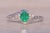 The Bray: Natural Emerald and Diamond Ring in White Gold For Sale - Image 9 of 11