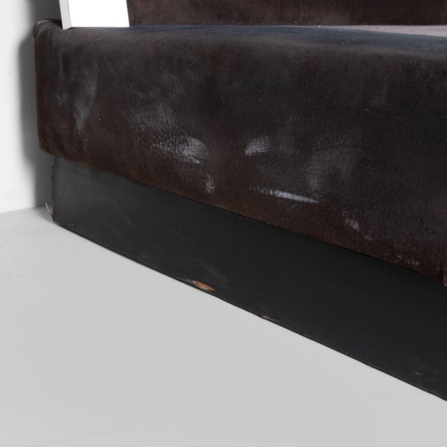 Bed in Inox and Suede, 1970 For Sale - Image 10 of 15