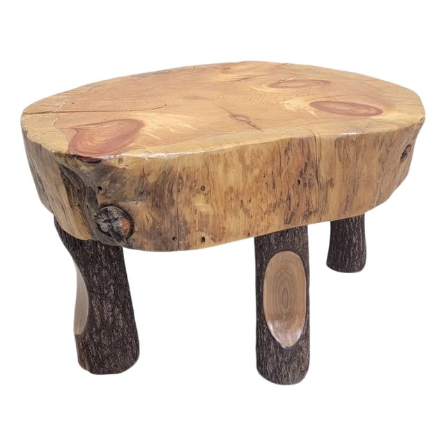 Vintage Live Edge Wood Side/Coffee Table For Sale