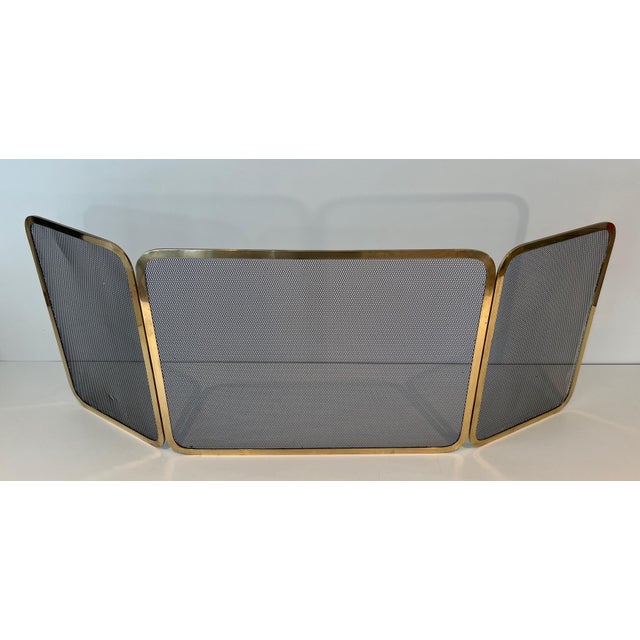 1970s Brass Fireplace Screen and Grills For Sale - Image 5 of 12