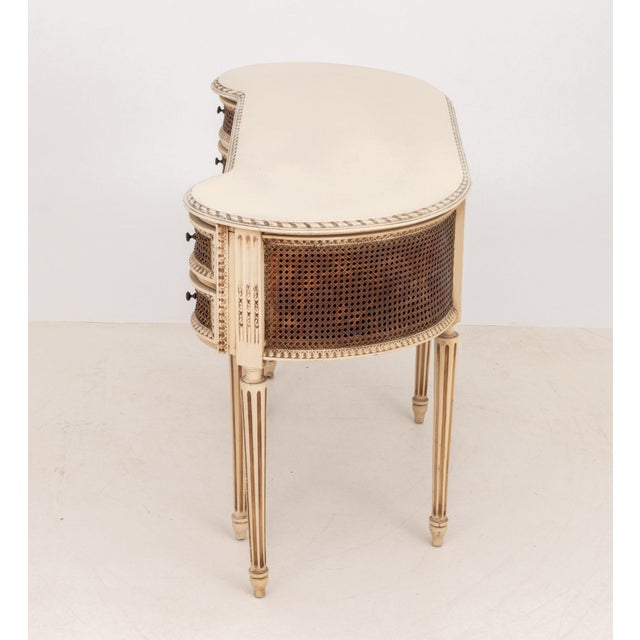 Cream Louis XVI Style Cream Painted Kidney Shaped Desk For Sale - Image 8 of 9