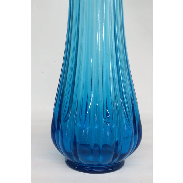 Mid Century Modern Le Smith Tall Wide Swung Blue Vase Chairish