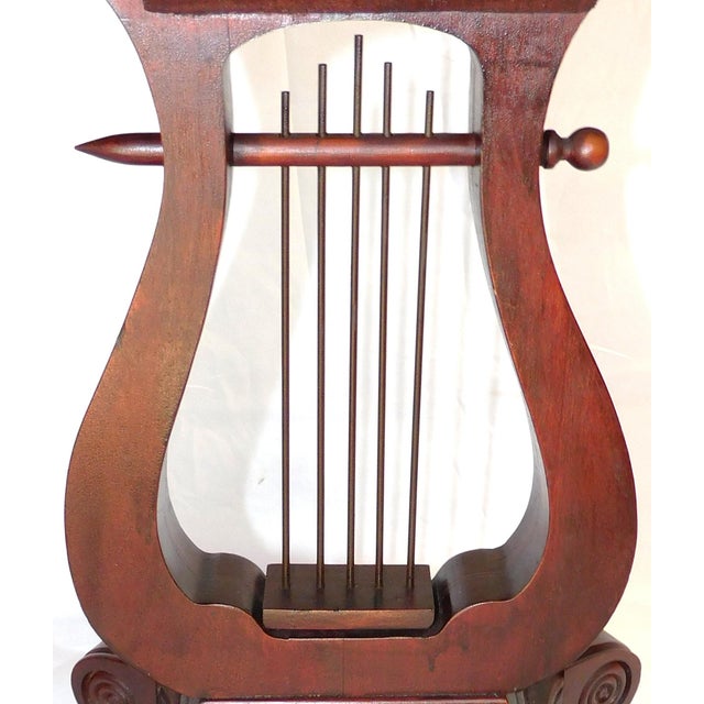 1930s Late 1930s Vintage Lexington Chair Company Mahogany Veneer Lyre Flip-Top Game Table For Sale - Image 5 of 18