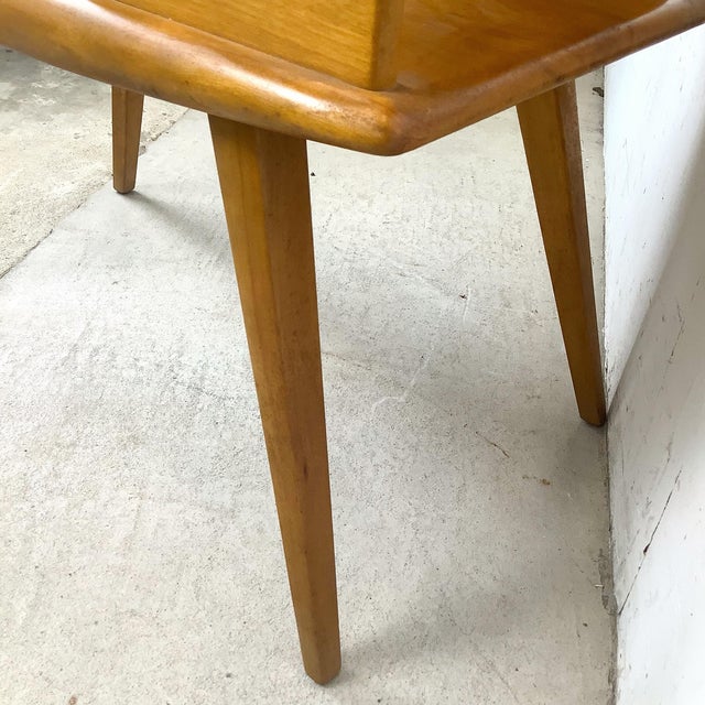 Heywood-Wakefield Modern Birch Magazine Table in Wheat Finish For Sale - Image 9 of 12