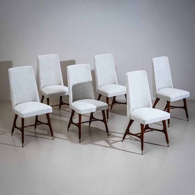 Set of Six Side Chairs, attributed to Melchiorre Bega (1898–1976), Italy, 1950s For Sale - Image 9 of 11