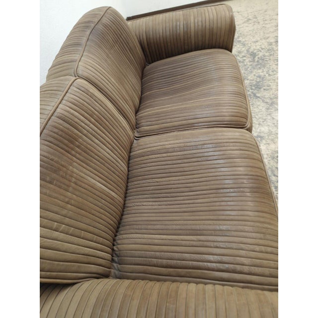 Brown Leather Sofa Set by Ernst Lüthy for de Sede, Set of 3 For Sale - Image 8 of 13