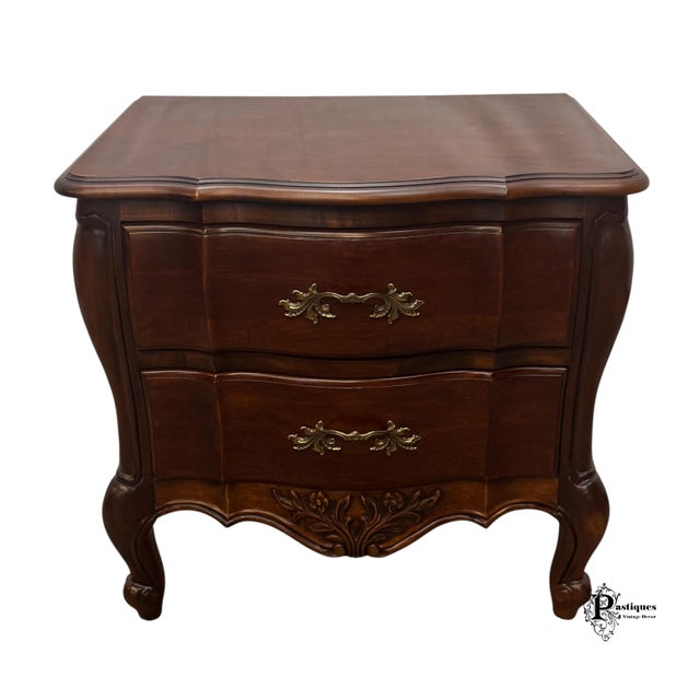 White Furniture Vintage White Furniture French Provincial Style Mahogany Nightstand For Sale - Image 4 of 10