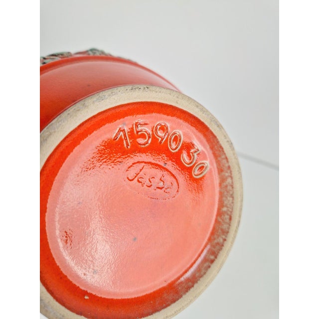 Vintage Jasba 1590 vase West-Germany pottery fat lava 30 ceramic red green Jasba 1590 30 vase ceramic design 70s red green...