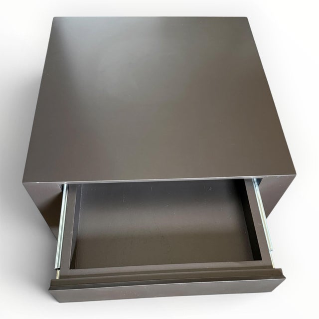 2010s Custom Parsons Ebonized Maple Bedside Tables- A Pair For Sale - Image 5 of 5