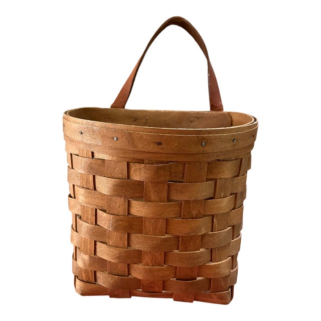 1993 Longaberger Split Wood Wall Hanging Bakset For Sale