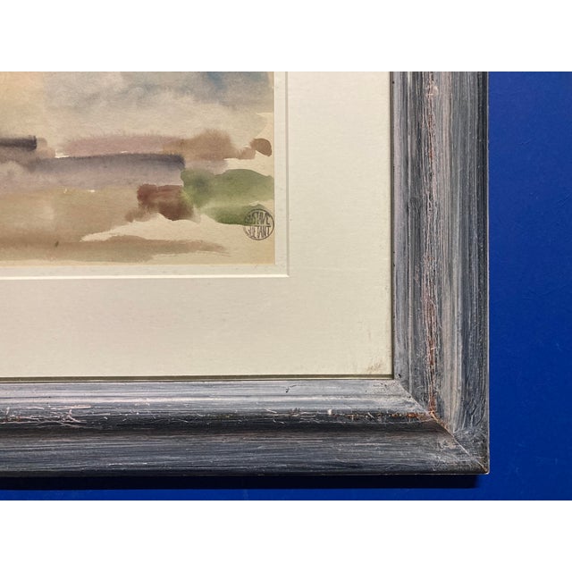1940s Gustave Guétant, Landscape, Watercolor, Framed For Sale - Image 5 of 14