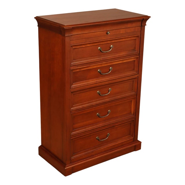 Ethan Allen 'Medallion' Cherry Tall Chest of Drawers For Sale