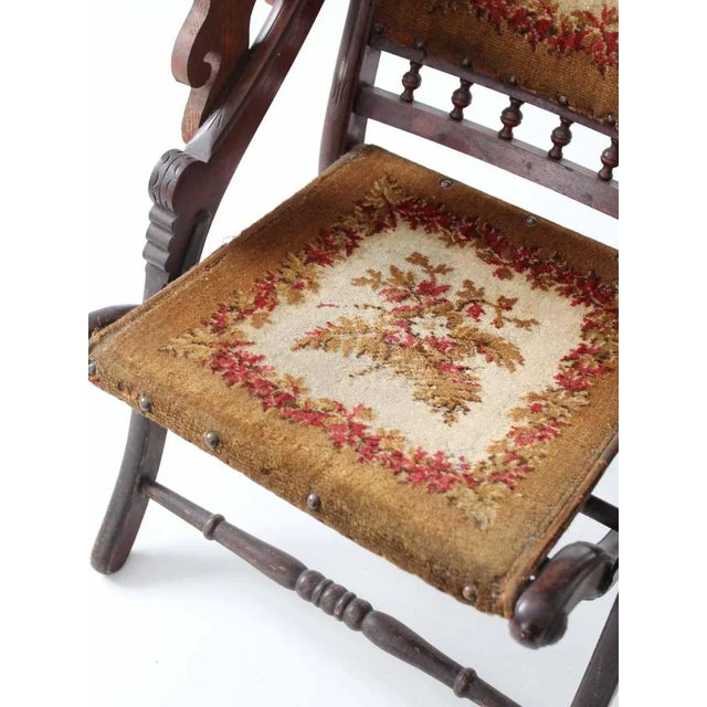Victorian Tapestry Folding Lawn Chair Chairish