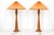 Vintage French Wood Baluster Table Lamps with Pleated Orange Shades, 1960s, Set of 2 For Sale - Image 9 of 13