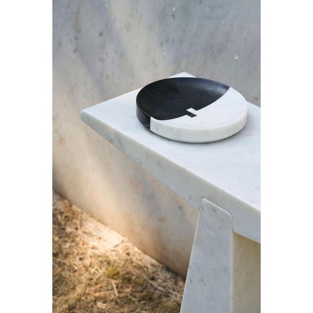 Alcm Console Table in Bianco Carrara Marble by Bufalini Design For Sale - Image 6 of 18
