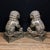 Pair of Vintage Bronze Guardian Lion Statues on Decorative Bases For Sale - Image 4 of 9