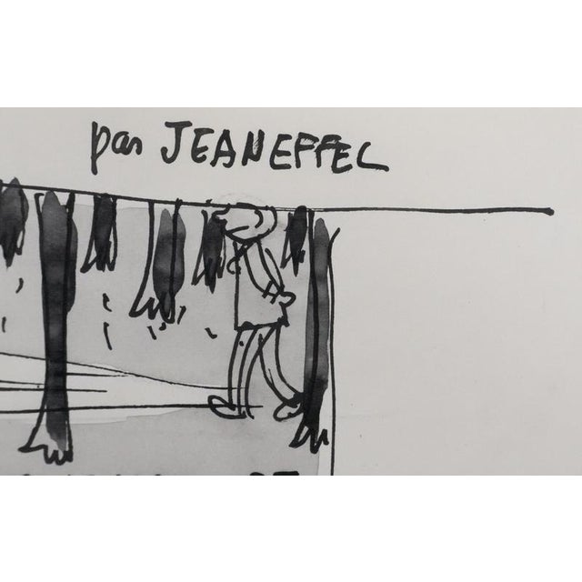 Jean Effel, Nugget Shoe Polish, Pepita Afraid of Ghosts, Ink and Graphite on Paper For Sale - Image 5 of 9