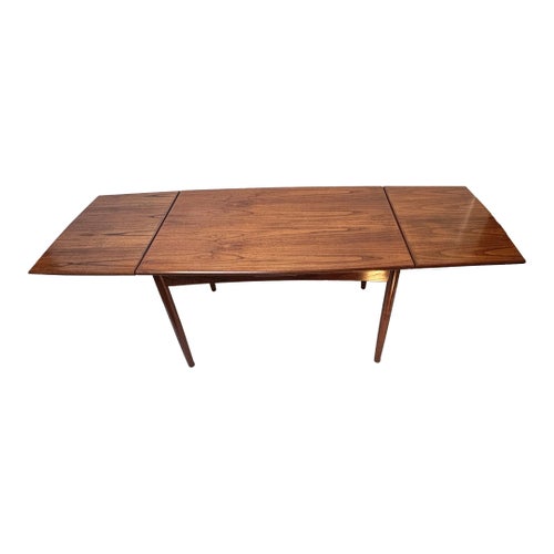 1960s Danish Modern Draw Leaf Dining Table