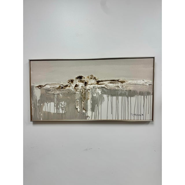 1980s 1981 Organic Modernist Mixed Media Abstract Painting For Sale - Image 5 of 11