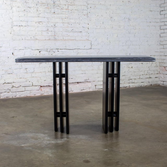 Mid-Century Modern Late 20th Century Scandinavian Post Modern Sofa or Console Table Marble Rectangle Top by Bendixen Designs Made in Denmark For Sale - Image 3 of 18