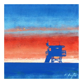 Heat Wave - Original Modern Beach Scene Acrylic Painting on Canvas For Sale