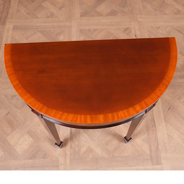 2020s Small Mahogany Banded Console For Sale - Image 5 of 8